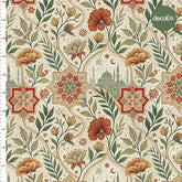 Digitally Printed Fabric with Flower and Mosque Patterns